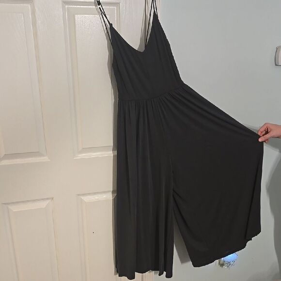 Karlie Black Jumpsuit with Spaghetti Straps and Wide Leg Pants - Picture 1 of 5